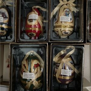 Sealed 6 Mr. Christmas Valerie Parr-hill Porcelain Musical Ornaments
